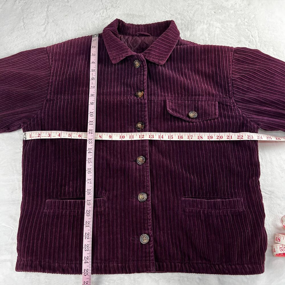 St. John's Bay Vintage Purple Corduroy Button Jacket Women's size Medium Petite - Picture 5 of 8